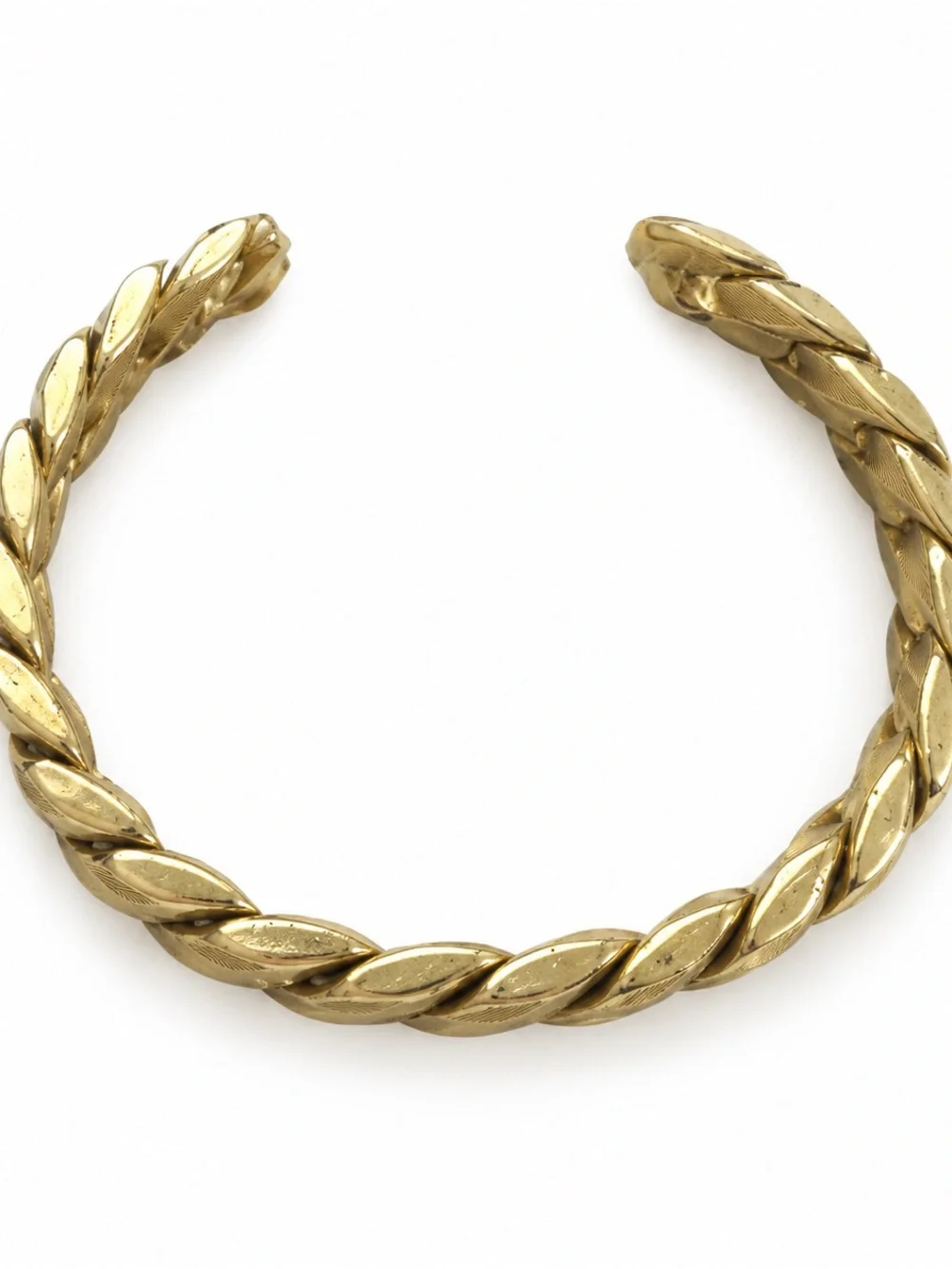 Vintage 1940s SPEIDEL Thick Gold Plate Textured Cuff 7